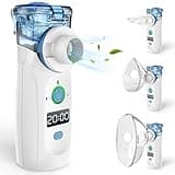 Nigecue Inhalationsgerät Tragbar Vernebler Set Geräuscharmes Inhalator Vernebler mit Mundstück und Maske für Kinder und Erwachsene, USB Wiederaufladbar