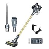 Genius Invictus X8 Pro FACELIFT Akku-Staubsauger, Handstaubsauger Kabellos, Beutellos, Wechselakku Laufzeit bis 50 min. 400 Watt, 3-Fach-HEPA Filter, 360 Grad Hartboden Elektrobürste LED Licht, 12-TLG