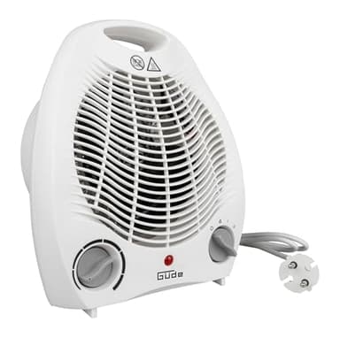 Güde 85175 Heizlüfter GH 2000 (2000 W Heizleistung, 2 Stufen (1000/2000 W), Ventilatorfunktion, Gebläseleistung 75 m³/h, stufenloser Thermostat, Überhitzungs- & Kippschutz, Tragegriff, schnelle Wärme)