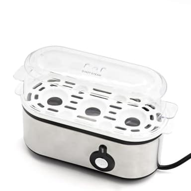 3 PAGEN® Eierkocher elektrisch für 3 Eier, Härtegrad wählbar, Egg cooker inkl. Wasser-Messbecher und Signalton, Eier Kocher für ideale Härtestufe, geeignet für 1 bis 3 Eier