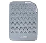 Hitzebeständige Matte für Lockenstäbe, Haarglätter, Glätteisen und Haarstyling-Werkzeuge, 22,9 x 16,5 cm, Grau