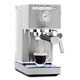 Klarstein Pausa Espressomaker, Siebträgermaschine mit 1350 Watt, Espressomaschine 7-9 Bar Druck, Siebträger Kaffeemaschine mit Wassertank: 1,4 Liter Edelstahl,silber