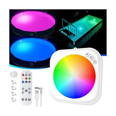 DeeprBlu 2025 Verbesserte LED Poolbeleuchtung Unterwasser mit Fernbedienung, Magnetische Poolbeleuchtung Akku für Aufstellpool, Whirlpool Lichter Unterwasser mit Saugnapf, Badewannenlicht & Spa Licht
