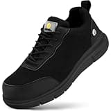 FitVille Sicherheitsschuhe Herren Extra Weite Leicht Atmungsaktive Arbeitsschuhe Stahlkappenschuhe Safety Shoes Anti-Punktion rutschfeste Schutzschuhe Sneaker, Schwarz, 45 EU Weit