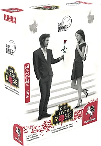 Pegasus Spiele 19011G - Deadly Dinner - Die letzte Rose - Krimi Dinner für Zuhause - 5 bis 7 Spieler - Krimispiele für Erwachsene - Krimidinner Spiel