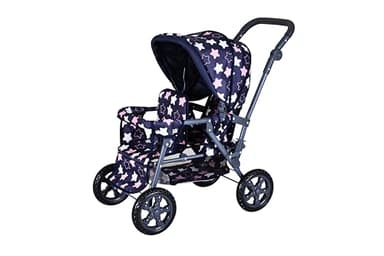 Knorrtoys 16643 - Zwillingspuppenwagen Big Twin - Star Blue pink