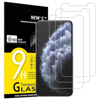 NEW'C 3 Stück für iPhone 11 Pro Max, XS Max für Panzerglas, Frei von Kratzern, 9H Härte, HD Displayschutzfolie, 0.33mm Ultra-klar, Ultrabeständig