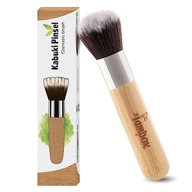 lampox Kabuki Pinsel Kosmetikpinsel Make Up Pinsel Puderpinsel mit Bambusgriff
