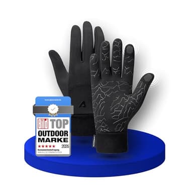 Alpensattel Premium 2.0 Thermo Fahrradhandschuhe Gr. L | Wasserabweisende & Winddichte Fahrrad Handschuhe Winterhandschuhe für Damen & Herren | Antirutschbeschichtung & Touchscreen Funktion