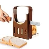 Brotschneidemaschine Brot Toast Schneider Loaf Slicer Küchen Sandwich Cutter Faltbar Schneideanleitung Verstellbarer Hand Brotschneider Würfelschneider Küchenhelfer mit 4 Dicken Brotschneidern