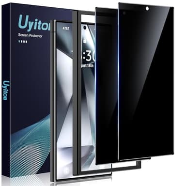 Uyiton für Samsung Galaxy S24 Ultra für Panzerglas Sichtschutz - 2 Stück 9H Härte Schutzglas Sichtschutz mit Schablone,28°Privacy Schutz,Vollständige Abdeckung Anti-Spy Panzer Schutz Glas