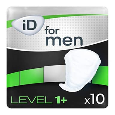 Ontex ID Herren Einlage Level 1+, 10 Stück, Medium, Inkontinenzschutz, Urinschutz