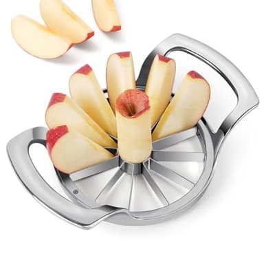 SAVORLIVING 4.72 inches Apfelschneider, Extra Großer Apfelspalter mit 12 Klingen, Robuster Edelstahl-Apfelschneider mit Verbessertem Klingenschutzsystem, Apfelentkerner für bis zu 10,5 cm Äpfel