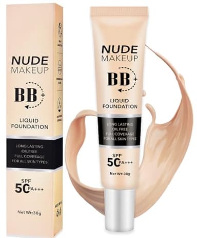 BB Cream,Getönte Tagescreme,Wasserfest cushion foundation, Tinted Moisturiser, pflegende Creme mit feuchtigkeitsspendender Wirkung und LSF50, für den optimalen Teint, 30 ml