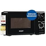 Exquisit Mikrowelle 20L, 700 Watt, Einfache Bedienung, 25,5cm Drehteller, 5 Leistungsstufen, Timer, Auftaufunktion, 2 Drehregler, MW 802 schwarz