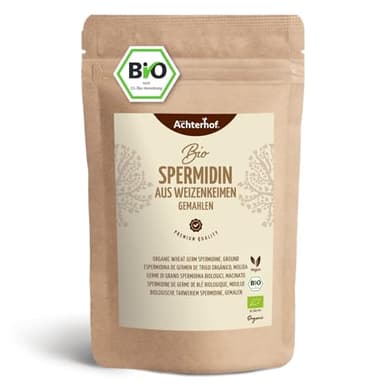 Spermidin aus Weizenkeimen BIO 250g | 400 mg Spermidin pro Kilogramm | Ballaststoffreich und Proteinreich - mit 32g Eiweiß pro 100g | Teilentöltes, fein gemahlenes Pulver | vom Achterhof