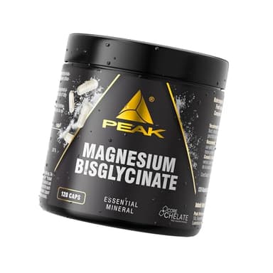 PEAK Magnesium Bisglycinat - 120 Kapseln hochdosiert I 188 mg elementares Magnesium pro Tagesportion I essenzieller Mineralstoff I hohe Bioverfügbarkeit
