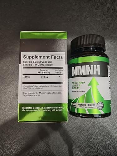 NMNH 500 mg pro Portion - hochreines NAD-Ergänzungsmittel zur Erhöhung der NAD +-Spiegel, Anti-Aging, Energie und Konzentration, 120 Kapseln