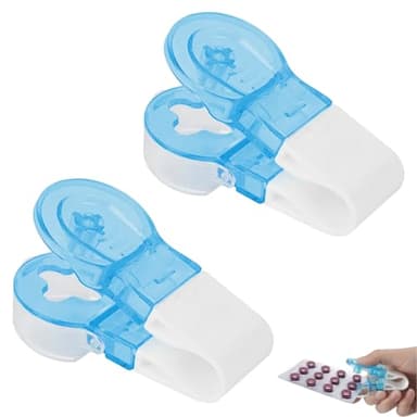 keyxer 2 Stück Tablettenausdrücker,Tragbarer Pillenöffner,Klein Tablettenausdrückhilfe,Mini Portable Pill Taker mit Easy Tragbare Pillendose,Ausdrücken Tablettentrenner,Tabletten Schluckhilfe