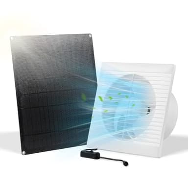 SUNYIMA Solar Ventilator, 15W wetterfest solarventilator mit DC-Schaltleitung Solar Lüfter für kleine Hühnerställe, Gewächshäuser, Schuppen, Haustier Häuser, Fenster Auspuff
