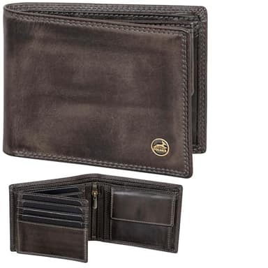 Fa.Volmer Leder Geldbörse Herren mit RFID-Schutz - extra-stabile Doppelnaht (8+3 Card - Basalt Grey)