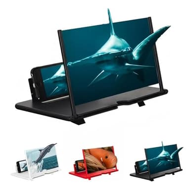 Bildschirmlupe Neueste Version - 2025 Verbesserter HD 3D Faltbarer Telefonbildschirmverstärker, tragbare 25,4-50,8 cm Smartphone-Lupe zum Ansehen von Filmen, Videos und Spielen (Schwarz, 45,7 cm)