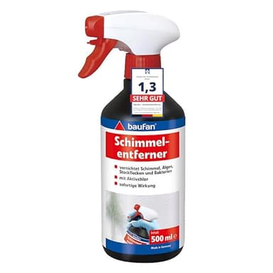 Baufan Schimmelentferner - 500ml - Schimmelspray mit Aktivchlor für Schimmel & Algen, Silikon- und Fliesenfugen - Anti Schimmel Spray Chlorreiniger