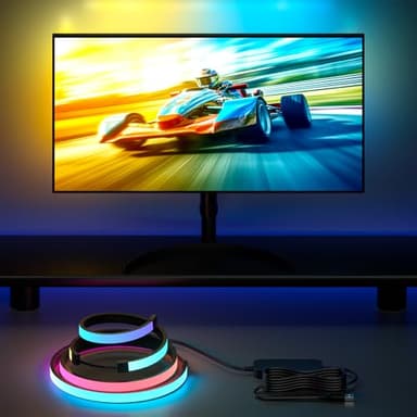 Lumtang 27 Zoll PC Monitor Hintergrundbeleuchtung,RGBIC LED-Lichtstreifen synchron mit Bildschirmfarbe und Musik für Spiele, Filme usw., einfach zu verwenden ohne Kamera, Softwaresteuerung