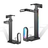 Xantron® PC Halterung mit inspirierenden RGB Effekten/PC Halterung unter Schreibtisch, PC Wandhalterung/Einstellbar in Länge, Tiefe & Breite, ideal für Gaming - Tragkraft bis 20kg