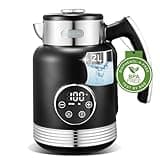 Taylor Swoden 2200W Wasserkocher Schnellaufheizender mit Temperatureinstellung, 40-100°,Elektrischer Wasserkocher 2L, doppelwandiger Edelstahl, LED Digitale Warmhaltefunktion,Schwarz
