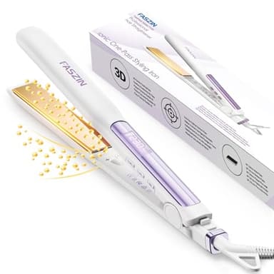 Faszin Haarglätter, 15 Sekunden schnelles Aufheizen, Haarglätter mit negativen Ionen aus reinem Titan für geschmeidiges Haar, breite Platten geeignet für dickes und feines Haar, für Frauen geeignet