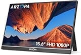 ARZOPA Tragbarer Monitor, 15.6" 1920×1080 FHD IPS Portabler Monitor für Laptop mit Einer Stütze, Ultra-Dünner Zweitbildschirm für Laptop/PC/Mac/PS3/4/5/Xbox - USB C & HDMI Anschluss - A1