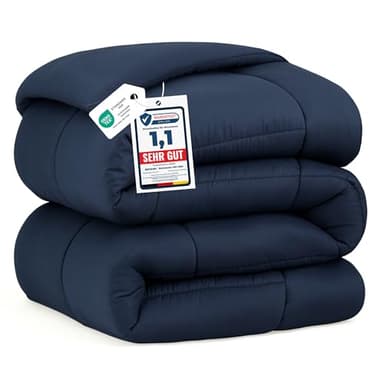 BEDSURE Bettdecke 135x200 Winterdecke 450gsm - Warm Winterdecke 135 x 200 cm für Winter, 200x135 Waschbar Dicke Winterbettdecke, Marineblau