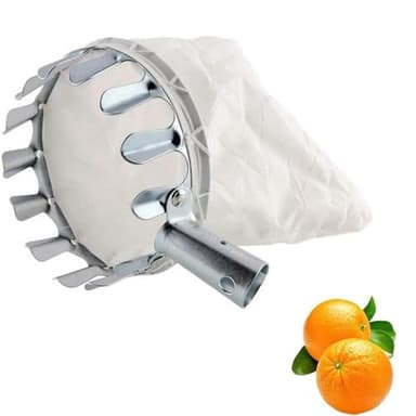 ObstpflüCkmaschine,Obsternter Teleskop mit Stoffbeutel, Apfelpflücker, Landwirtschaftliches Gartenzubehör für die Ernte von Äpfeln, Orangen, Pfirsichen, Birnen und Kirschen (Ø16 cm)