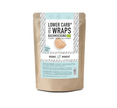 WRAPS LOWER-CARB BACKMISCHUNG für Wrap, Tortilla, Fladenbrot, Pfannenbrot – Bio, vegan, glutenfrei, Protein-Wrap, lactosefrei, keto - Organic Workout (3er, Warp)