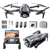 GPS Drohne mit 4K Kamera für Erwachsene, 5G WIFI FPV RC Faltbar Quadcopter, GPS Intelligente Rückkehr, 3 Batterien mit 60 Minuten Flugzeit, 150° ESC-Kamera, Bürstenlosen Motor