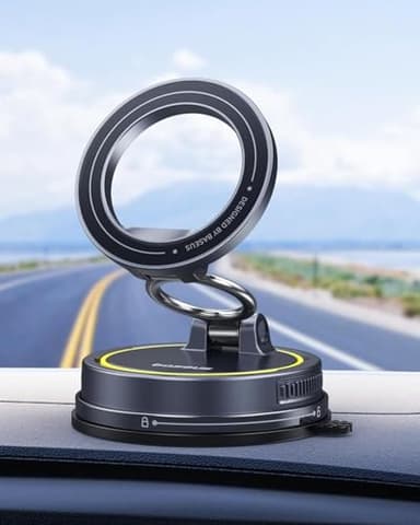 Baseus VC2 Flex Vakuum Magnet Handyhalterung Auto, Magnetische Magsafe Handy Halterung Auto Saugnapf für Armaturenbrett Windschutzscheibe, 720° Verstellbar & Klappbar für iPhone 17 16 15 14 13 Pro Max