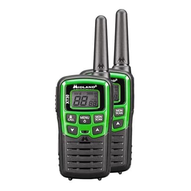 Midland XT30 PMR-Funkgerät mit Akku & Ladekabel, 6 km Reichweite, 16 Kanäle, VOX-Funktion, Walkie Talkies mit hervorragender Sprachqualität, Paar, grün