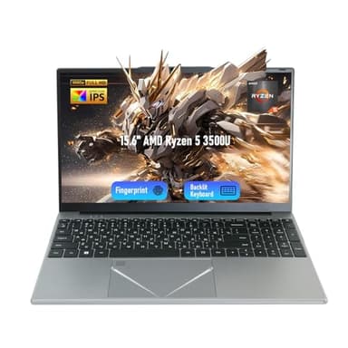 unbholkk Laptop 15,6 Zoll, AMD Ryzen 5 16 GB RAM 512 GB SSD(i5 übertroffen) 3,7 GHz, 5000mAh Große Akkulaufzeit 180° Bildschirm, Notebook für Studenten und Arbeit Touch ID Typ-C WiFi5 BT