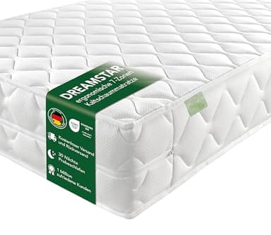 DREAMSTAR Ergo Flex XXL Duo I ergonomische 7-Zonen Kaltschaummatratze I 22 cm hoch I Öko-Tex Zertifiziert I Härtegrad 2 und 3 I 160 x 200 cm