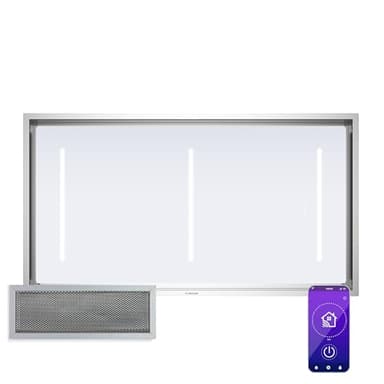 Klarstein LuxeAir Dunstabzugshaube - 750 m³/h Luftstrom, A Energieeffizienz, WLAN-Steuerung, 110 W Motor, Touch-Bedienung, LED-Beleuchtung, Aluminium-Fettfilter, Inselhaube
