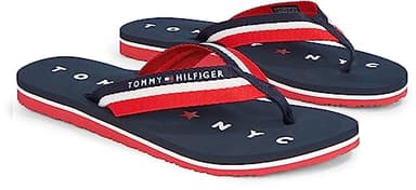Tommy Hilfiger Damen Flip Flops Tommy Loves NY Beach Sandal Badeschuhe, Blau (Midnight), 42