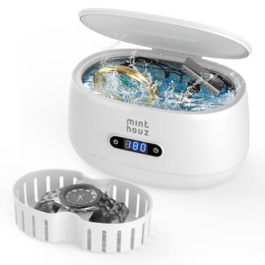 Minthouz Ultraschallreinigungsgerät Brille, 600ml Ultraschallreiniger Brillenreinigungsgerät 5 Reinigungsmodi, Ultraschall Reinigungsgerät für Brille, Schmuck, Zahnersatz, Uhrenarmbänder