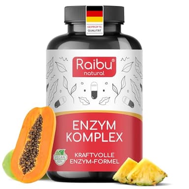 Verdauungsenzyme - Enzym Komplex mit hoher Aktivität - Magensaftresistente Kapseln mit Bromelain, Papain,Amylase, Lipase, Protease & Laktase - Vegan, ohne Zusätze & laborgeprüft - 90 Kapseln