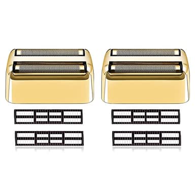 Ersatzscherteil Kompatibel mit BaByliss Folienrasierer FXFS2G / FXFS2 Rasierer,Elektrorasierer Scherkopf Scherfolie Kompatibel mit BaByliss Pro Folienrasierer,Gold 2 Sätze