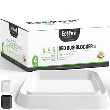 Bettwanzen Detektor – 4er Pack | Bettwanzenfalle Bed Bug Blocker (XL) | Extra große Insektenfalle, Wanzen Monitor und Detektor für Bettwanzen