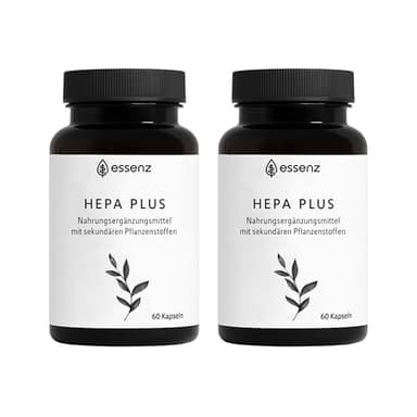 ESSENZ - Hepa Plus 2x60 Kapseln - Hochwertige Leber Kapseln mit Mariendistel Artischocke Löwenzahn. Natürliches Nahrungsergänzungsmittel zur Unterstützung der Lebergesundheit