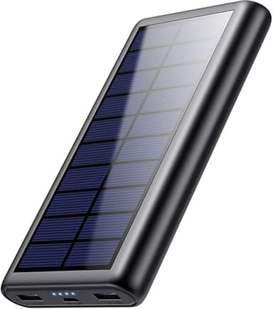 QTshine Solar Powerbank 26800mAh, USB C Power Bank Tragbares Solarladegerät, Extrener Akku Pack mit 3 Ausgängen speziell für Aktivitäten im Freien, Kompatibel mit iPhone 17/16 Samsung (A-Schwarz)