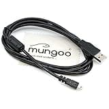 USB Datenkabel kompatibel mit Panasonic Lumix DMC-TZ61, DMC-TZ70, DMC-TZ71, DMC-TZ8, DMC-XS3, DMC-ZS15, DMC-ZS19 Digitalkamera 1,5m Daten Kabel OTB mit mungoo Displayputztuch