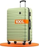 Travely Polycarbonat Koffer Groß 77cm XL - 100L Innenvolumen - 158cm Gurtmaß, sehr robuster Hartschalen Koffer mit sanften Rollen & TSA Schloss, Reisekoffer, Koffer & Trolleys, Reisekoffer mit Rollen